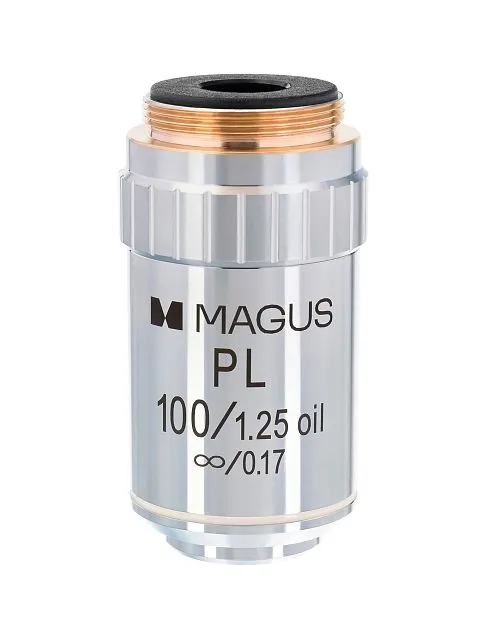 Fotografie MAGUS MP100 OIL 100x/1,25 ∞/0,17 unendlich-korrigiertes Plan-Objektiv,  1