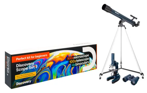 Foto Levenhuk Discovery Scope Set 3 mit Buch,  2