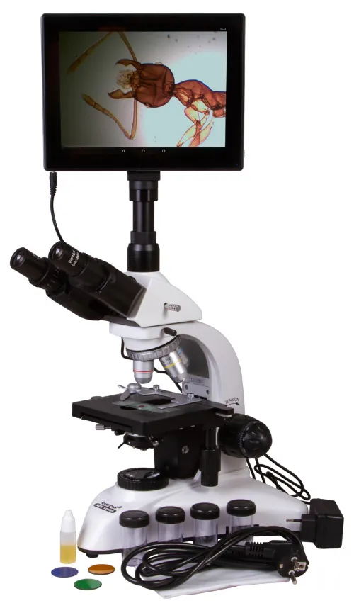 Fotografie Levenhuk-Digital-Trinokularmikroskop MED D20T LCD,  2