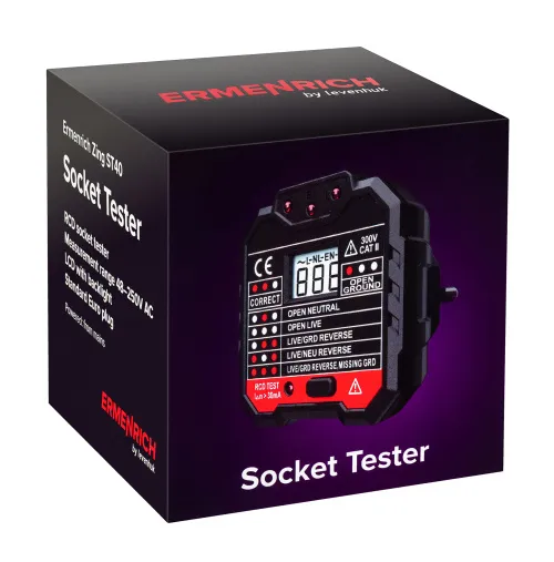 Fotografie Ermenrich Zing ST40 Steckdosentester,  5
