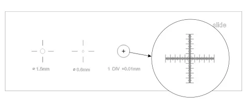 Abbildung MAGUS CS5 Kalibrierungsobjektträger (XY0,01/0,07/0,15/0,6/1,5),  6