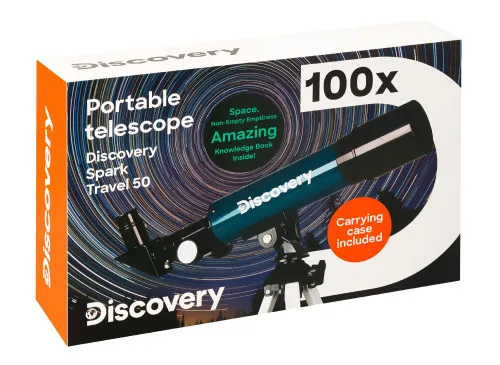 Fotografie Levenhuk Discovery Spark Travel 50-Teleskop mit Buch,  13