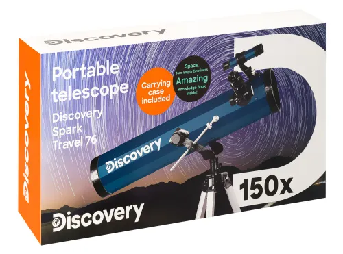 Fotografie Levenhuk Discovery Spark Travel 76-Teleskop mit Buch,  17