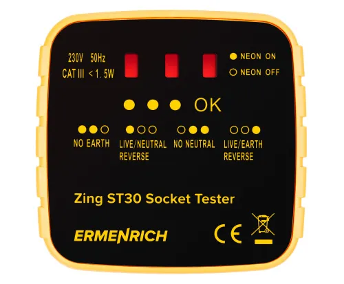 Foto Ermenrich Zing ST30 Steckdosentester,  2